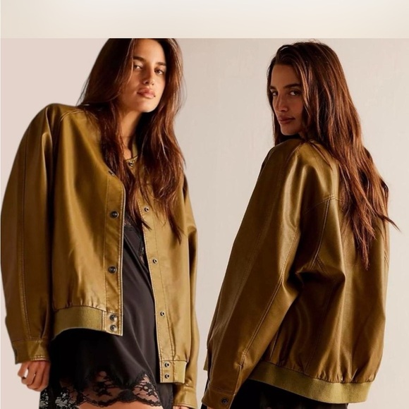 free people movement Jackets & Blazers - FP Movement by Free People Brown Leather Jacket